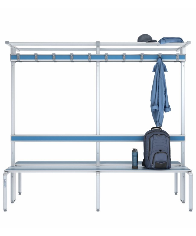 Panca doppia 200cm con cappelliera, appendiabiti e schienale