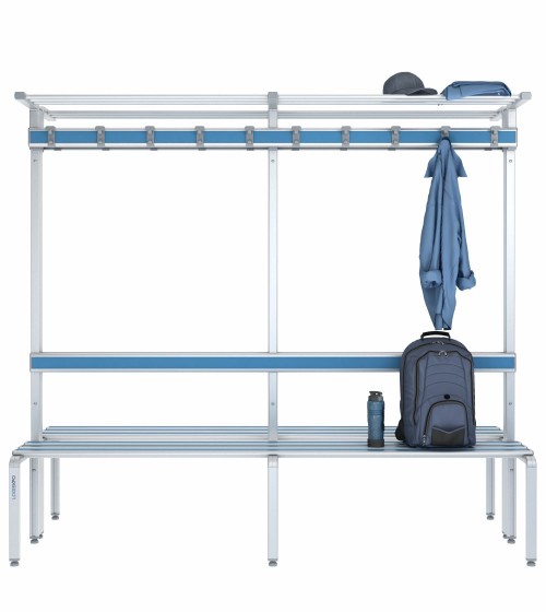 Panca doppia 200cm con cappelliera, appendiabiti e schienale