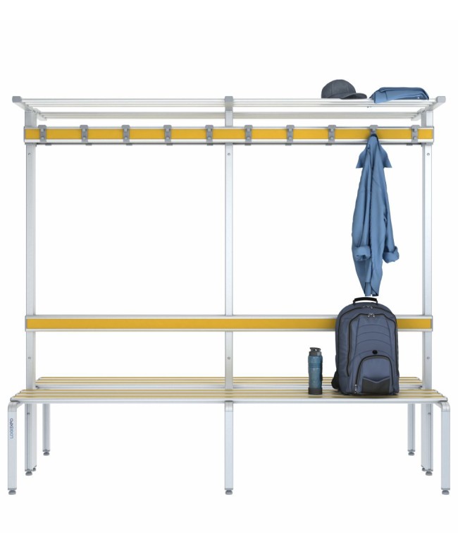 Panca doppia 200cm con cappelliera, appendiabiti e schienale