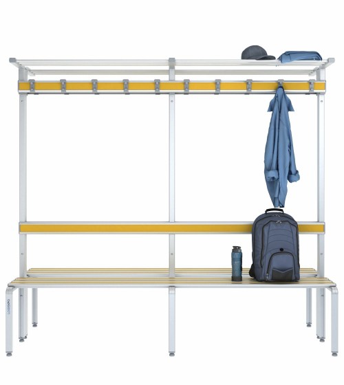 Panca doppia 200cm con cappelliera, appendiabiti e schienale