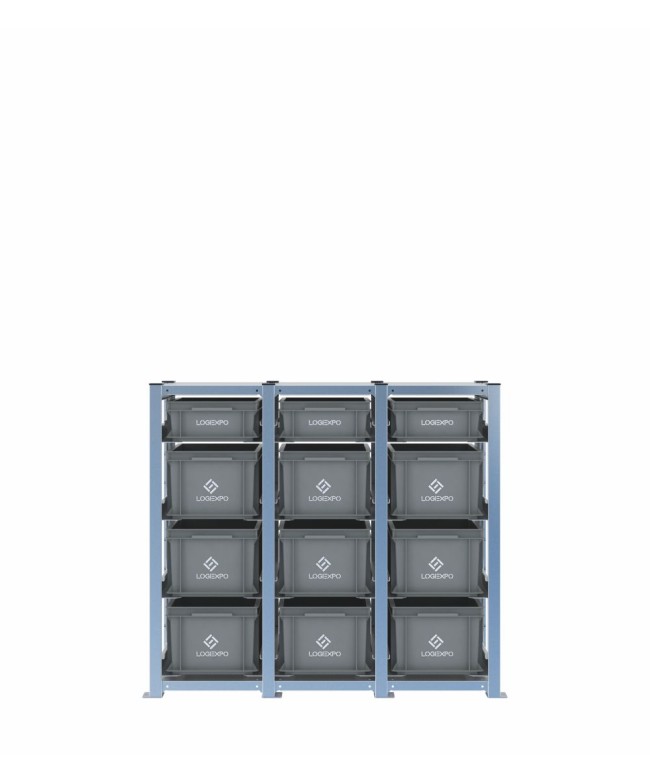 Scaffale 12 cassette Euro 400x300 miste 220h/130h | H1000