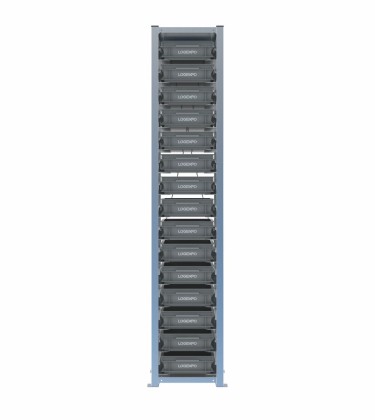 Scaffale H2000 a 1 campata con 15 contenitori Euro 400x300x100h, vista prospettica 2