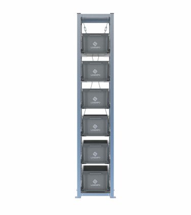 Scaffale H2000 a 1 campata con 6 contenitori Euro 400x300x220h, vista prospettica 2