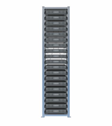 Scaffale H2000 a 1 campata con 19 contenitori Euro 600x400x70h, vista prospettica 2