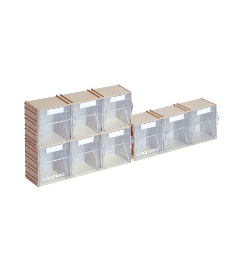 Kit CASSETTIERE PORTA MINUTERIA - 2 moduli con 3 cassetti basculanti