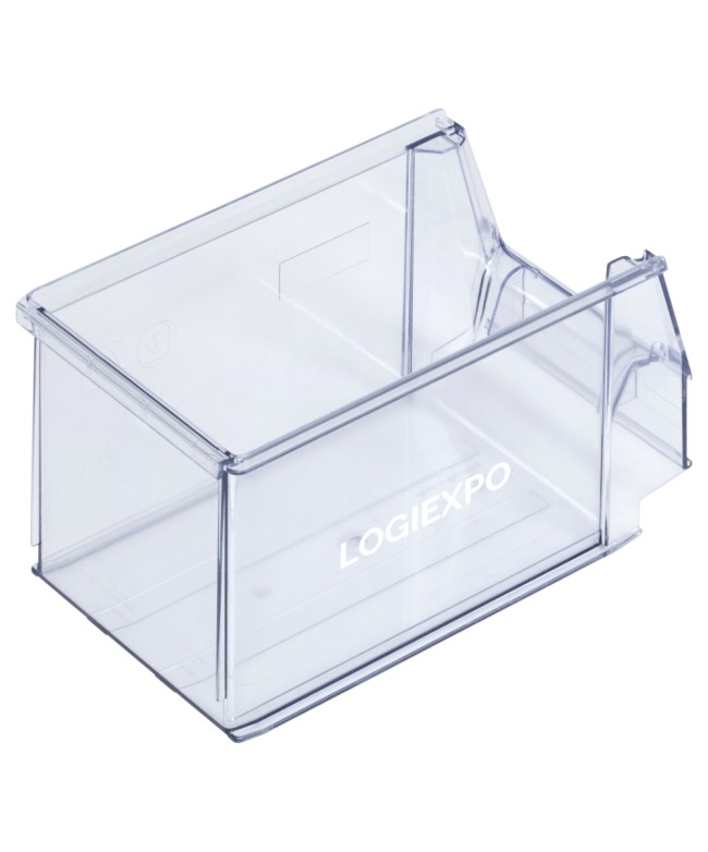 Contenitore a bocca di lupo in polistirene trasparente dimensioni 150x230x130h