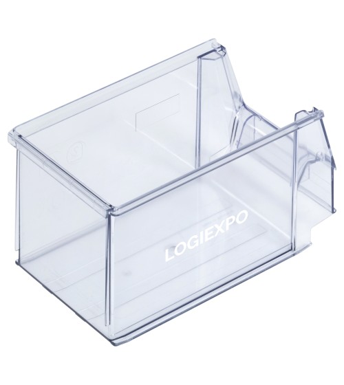 Contenitore a bocca di lupo in polistirene trasparente dimensioni 150x230x130h