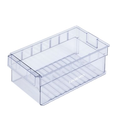 CONTENITORE TRASPARENTE PER SCAFFALI - mm 235 x 400 x 145