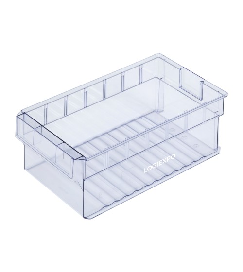 CONTENITORE TRASPARENTE PER SCAFFALI - mm 235 x 400 x 145