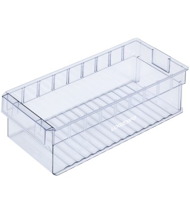 Contenitore trasparente porta minuterie con dimensioni 235x500x145h idoneo per scaffalature profonde 500 mm