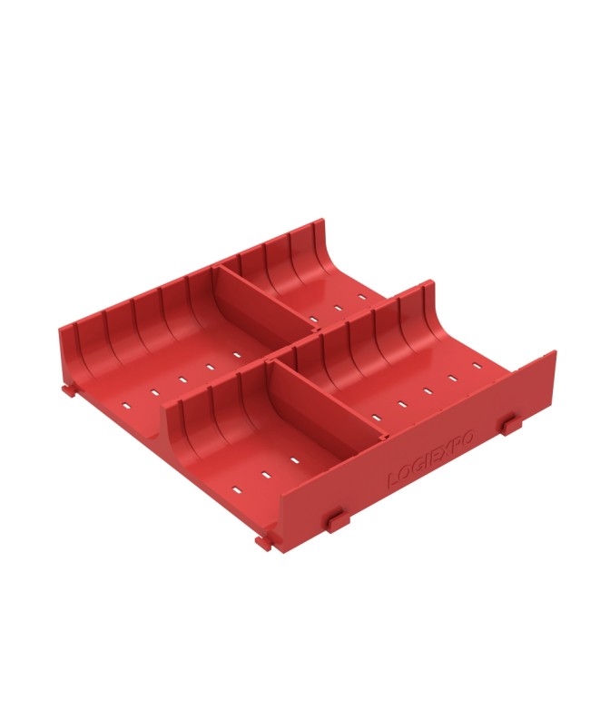 CONCA COMPONIBILE PER CASSETTI a 2 canali con divisori ad incastro