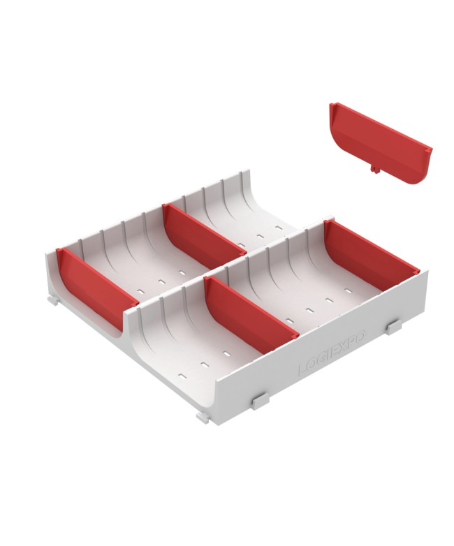 DIVISORI PER CONCHE A 2 CANALI - Divisori per cassetti industriali