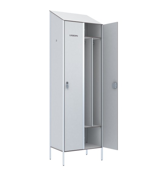 ARMADIETTO SPOGLIATOIO HPL - 2 Posti Sporco/Pulito Tetto inclinato