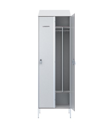 ARMADIETTO SPOGLIATOIO HPL - 2 Posti Sporco/Pulito Tetto inclinato 2