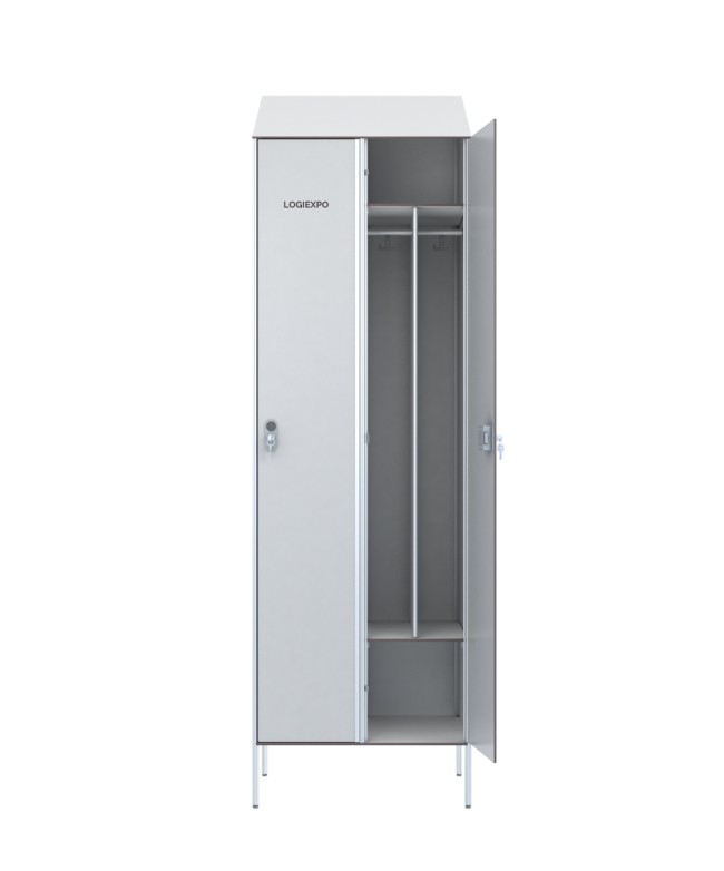 ARMADIETTO SPOGLIATOIO HPL - 2 Posti Sporco/Pulito Tetto inclinato