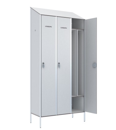 ARMADIETTI PER SPOGLIATOI HPL - 3 Posti Sporco/Pulito Tetto inclinato