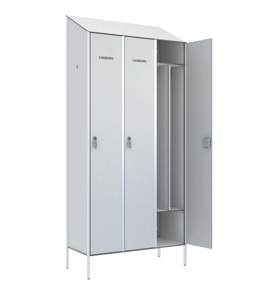 ARMADIETTI PER SPOGLIATOI HPL - 3 Posti Sporco/Pulito Tetto inclinato