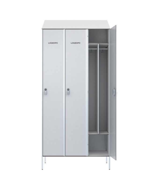 ARMADIETTI PER SPOGLIATOI HPL - 3 Posti Sporco/Pulito Tetto inclinato