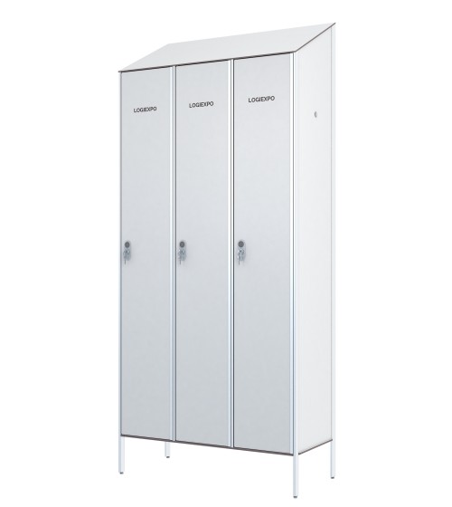 ARMADIETTI PER SPOGLIATOI HPL - 3 Posti Sporco/Pulito Tetto inclinato