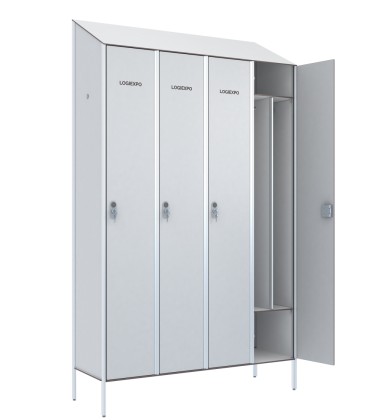 ARMADIETTI IN HPL PER SPOGLIATOIO - 4 Posti Sporco/Pulito Tetto inclinato