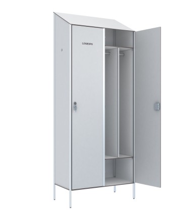 ARMADIO SPOGLIATOIO 2 POSTI in HPL – Sporco / Pulito – Tetto inclinato