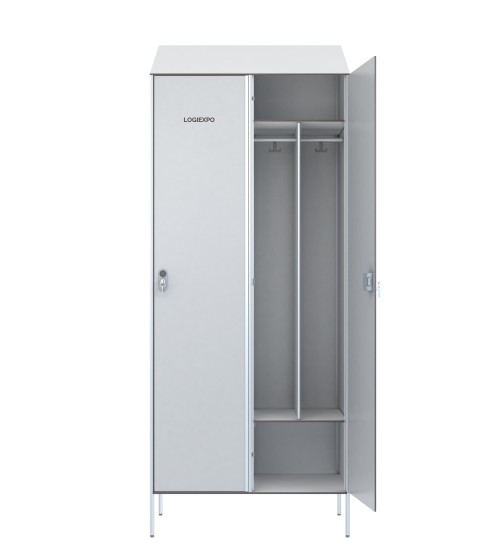 ARMADIO SPOGLIATOIO 2 POSTI in HPL – Sporco / Pulito – Tetto inclinato