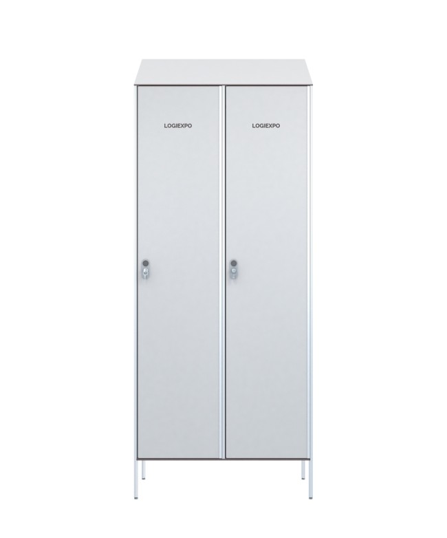 ARMADIO SPOGLIATOIO 2 POSTI in HPL – Sporco / Pulito – Tetto inclinato