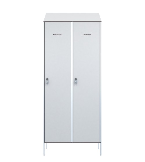 ARMADIO SPOGLIATOIO 2 POSTI in HPL – Sporco / Pulito – Tetto inclinato