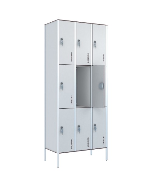 ARMADIETTO SPOGLIATOIO A CASELLARIO in HPL – Multivano a 9 Posti