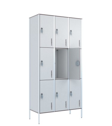 ARMADI SPOGLIATOIO MULTIVANO in HPL – Casellario a 9 Posti