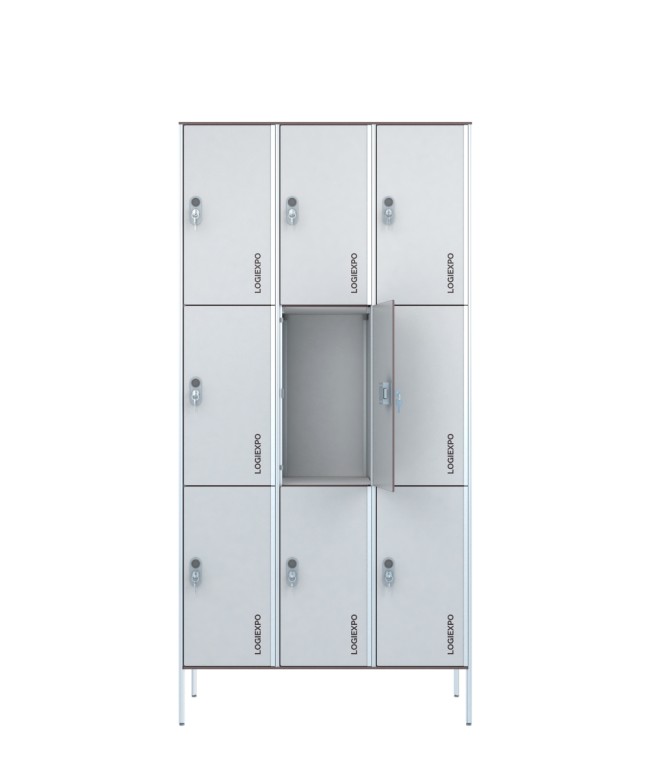 ARMADI SPOGLIATOIO MULTIVANO in HPL – Casellario a 9 Posti