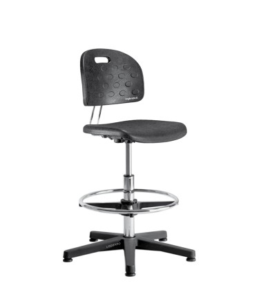 SGABELLO TECNICO ALTO DA LABORATORIO con poggiapiedi ad anello