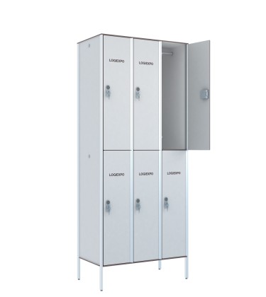 ARMADIETTI SOVRAPPOSTI per SPOGLIATOIO in HPL – Casellario a 6 Posti