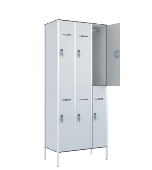 ARMADIETTI SOVRAPPOSTI per SPOGLIATOIO in HPL – Casellario a 6 Posti