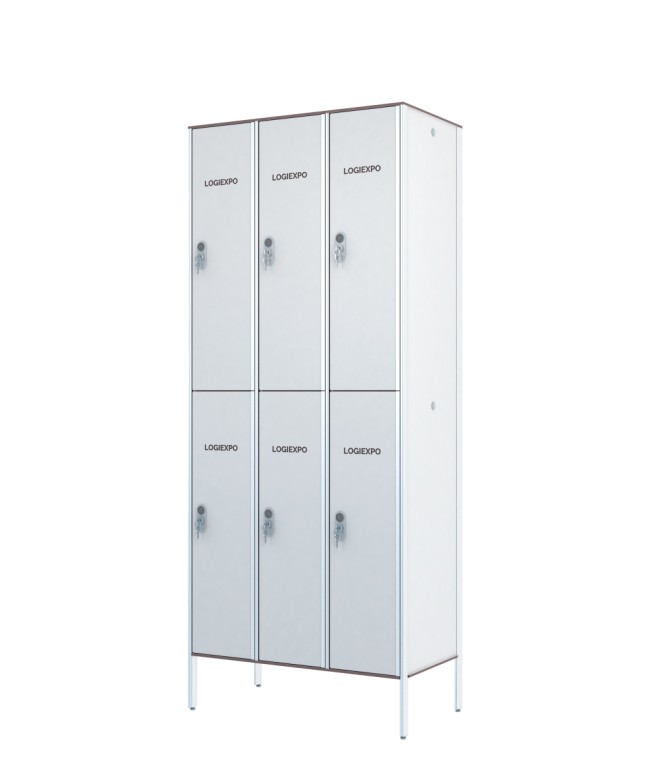 ARMADIETTI SOVRAPPOSTI per SPOGLIATOIO in HPL – Casellario a 6 Posti