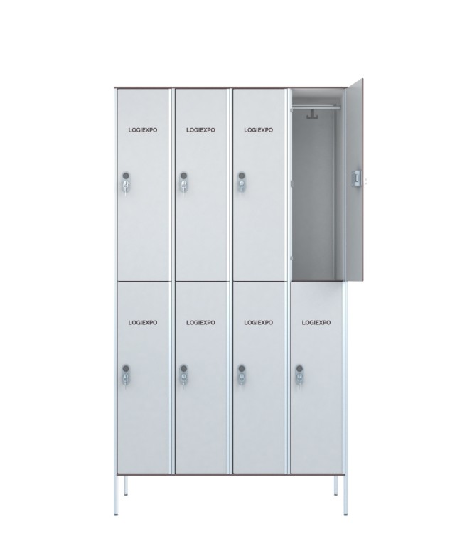 ARMADIO SPOGLIATOIO in HPL con Vani Sovrapposti – Casellario a 8 Posti