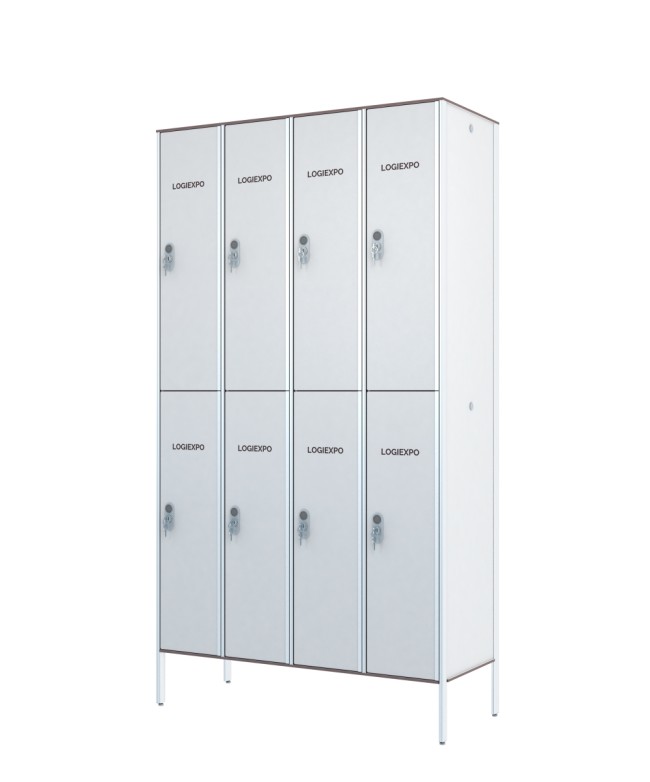 ARMADIO SPOGLIATOIO in HPL con Vani Sovrapposti – Casellario a 8 Posti