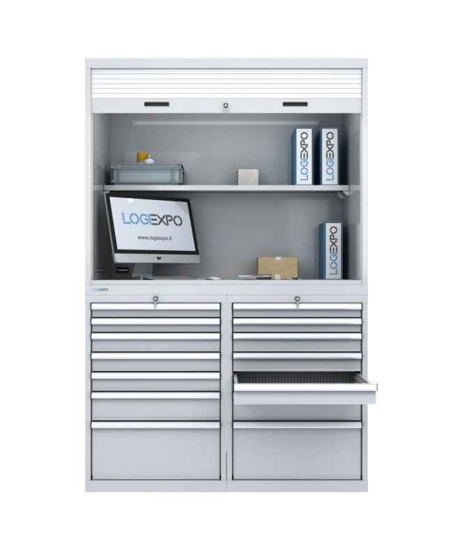 Postazione Collaudo e Controllo Qualità – Armadio con serranda