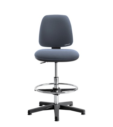 SGABELLO ERGONOMICO ALTO con poggiapiedi ad anello regolabile