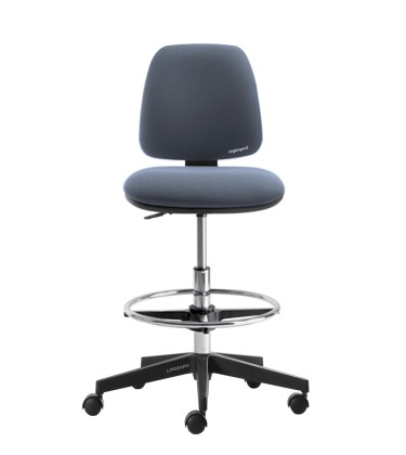 SGABELLO ERGONOMICO IMBOTTITO - Alto con ruote e poggiapiedi ad anello