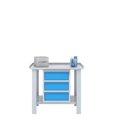 TAVOLO OFFICINA 1000x700x860h con 3 cassetti 2