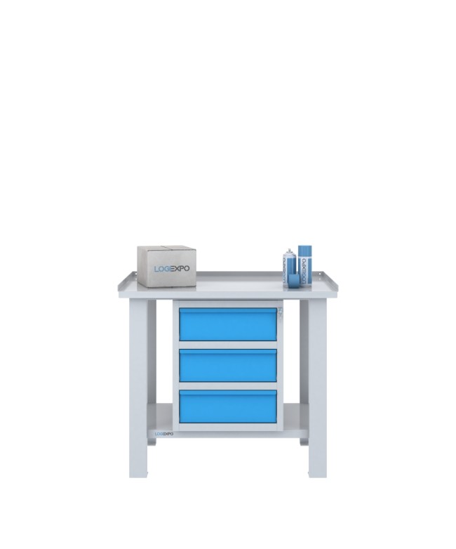 TAVOLO OFFICINA 1000x700x860h con 3 cassetti