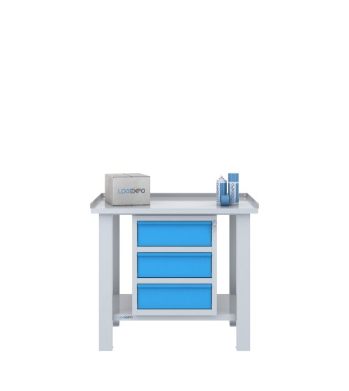 TAVOLO OFFICINA 1000x700x860h con 3 cassetti