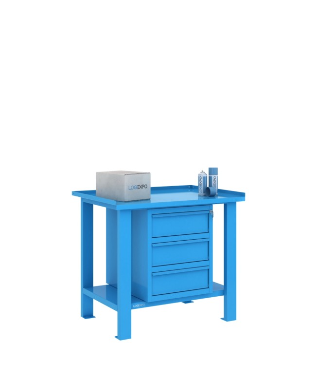 TAVOLO OFFICINA 1000x700x860h con 3 cassetti