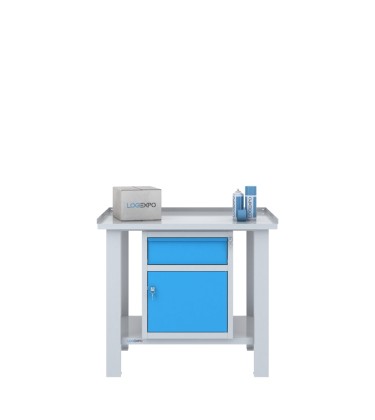 TAVOLO OFFICINA 1000x700x860h con 1 cassetto e 1 vano con sportello 2