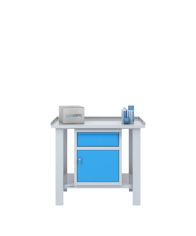 TAVOLO OFFICINA 1000x700x860h con 1 cassetto e 1 vano con sportello