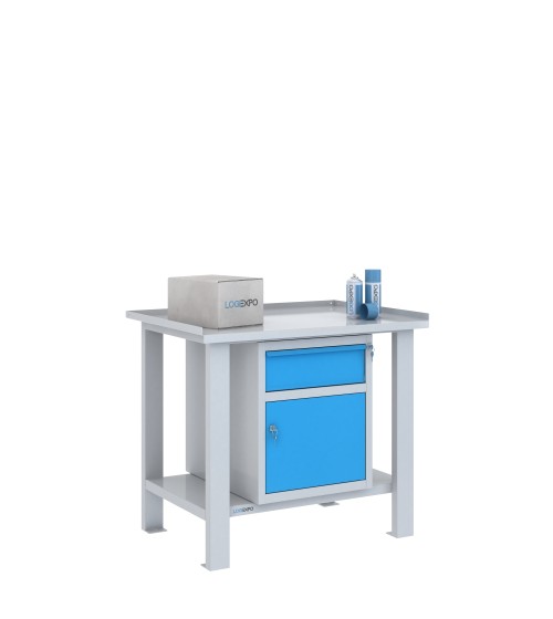 TAVOLO OFFICINA 1000x700x860h con 1 cassetto e 1 vano con sportello