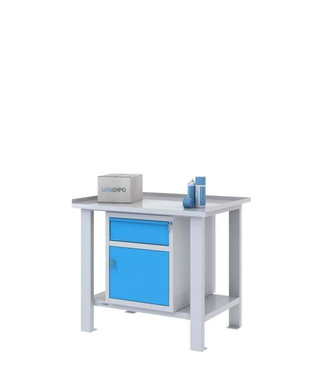 TAVOLO OFFICINA 1000x700x860h con 1 cassetto e 1 vano con sportello