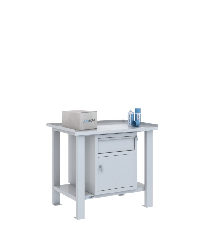 TAVOLO OFFICINA 1000x700x860h con 1 cassetto e 1 vano con sportello