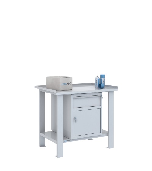 TAVOLO OFFICINA 1000x700x860h con 1 cassetto e 1 vano con sportello